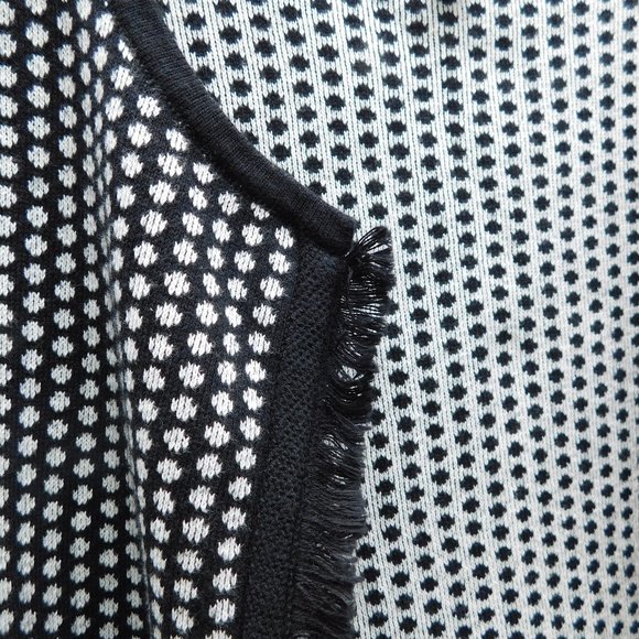 Talbots Stylish Double-Knit Open Cardigan with Fringe Trim - Picture 4 of 4